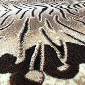 Americana Tiger & Leopard Zebra Animal Skin Round Area Rug Print Design 130 (4 feet X 4 feet Round)