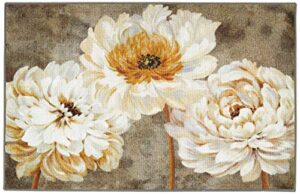 brumlow mills pearl grey floral study by pamela gladding decorative rug for kitchen, entryway rug, living room or bedroom carpet, 2’6″ x 3’10”