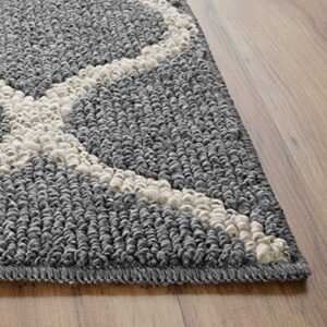 Maples Rugs Rebecca Contemporary Kitchen Rugs Non Skid Accent Area Carpet [Made in USA], 2'6 x 3'10, Grey/White