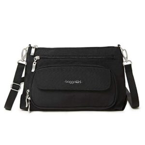 baggallini womens original rfid everyday crossbody bag, black, one size us