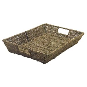 ready 2 learn – seagrass basket – handwoven natural basket with reinforced metal frame – home decor, storage, table centerpiece and kids bedroom accessory