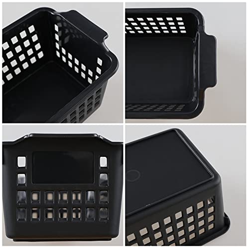 Vababa Plastic Desk Organizer Basket, Slim Storage Basket, Pack of 6, black