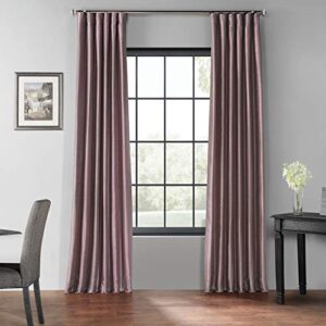 hpd half price drapes faux silk blackout curtains for room decor vintage textured (1 panel), pdch-kbs11bo-108, smokey plum