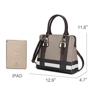 MKF Crossbody Tote Bag for Women - Handbag Purse Shoulder Strap - Top Handle Lady Satchel PU Leather Pocketbook Burgundy