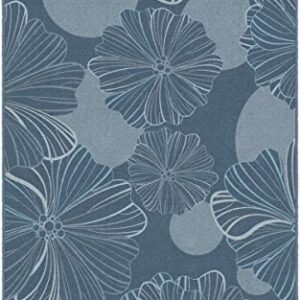 Brumlow Mills Oversized Flowers Floral Pattern Area Rug for Living Room, Bedroom Carpet, Dining, Kitchen or Entryway Rug, 2'6" x 3'10", Gray Blue