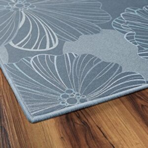 Brumlow Mills Oversized Flowers Floral Pattern Area Rug for Living Room, Bedroom Carpet, Dining, Kitchen or Entryway Rug, 2'6" x 3'10", Gray Blue