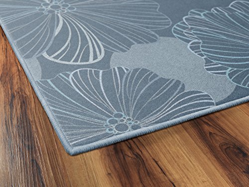 Brumlow Mills Oversized Flowers Floral Pattern Area Rug for Living Room, Bedroom Carpet, Dining, Kitchen or Entryway Rug, 2'6" x 3'10", Gray Blue