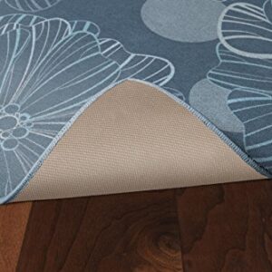 Brumlow Mills Oversized Flowers Floral Pattern Area Rug for Living Room, Bedroom Carpet, Dining, Kitchen or Entryway Rug, 2'6" x 3'10", Gray Blue