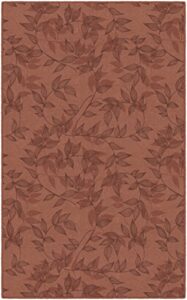 brumlow mills entwined simple floral home indoor area rug with colorful print pattern, perfect for living room decor, dining carpet, bedroom mat, entryway or kitchen rug, 2’6″ x 3’10”, red