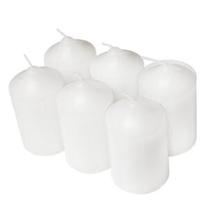 super z outlet 2 x 3 unscented white pillar candles for weddings, home decoration, relaxation, smokeless cotton wick. set of 6