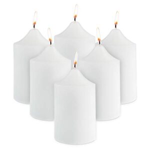 Super Z Outlet 2 x 3 Unscented White Pillar Candles for Weddings, Home Decoration, Relaxation, Smokeless Cotton Wick. Set of 6