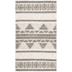 safavieh natura collection 2′ x 3′ ivory/grey nat104a handmade moroccan boho tribal wool & cotton accent rug