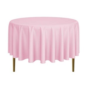 lann’s linens – 90″ round premium tablecloth for wedding/banquet/restaurant – polyester fabric table cloth – pink