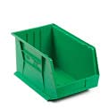 Quantum QUS255 Plastic Stackable Bin, 11 x 16 x 8 Green - Lot of 4