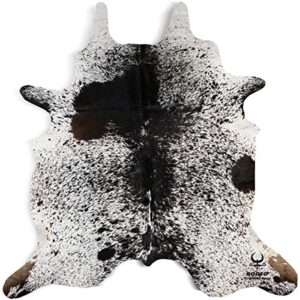rodeo salt and pepper cowhide rug brazilian cow skin rug brown/tricolor/black cow hides size 6×7 ft (182cmx213cm) cowhides premium quality (black)