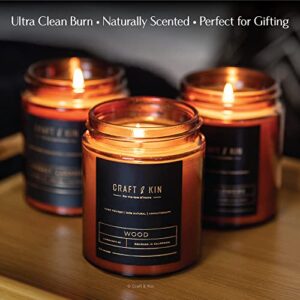 Premium Wood Candle | Cedar Candle | Soy Candle, Candles Gifts for Women | Soy Candles for Home Scented | Aromatherapy Candles | Scented Candles for Men, Ultra Clean Burn Amber Jar Candles