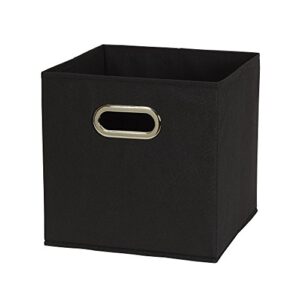 Household Essentials 80-1 Foldable Fabric Storage Bins | Set of 6 Cubby Cubes With Handles | Black