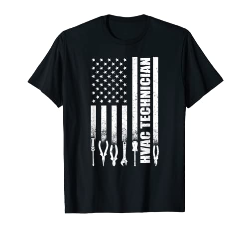 HVAC Technician american flag T-Shirt