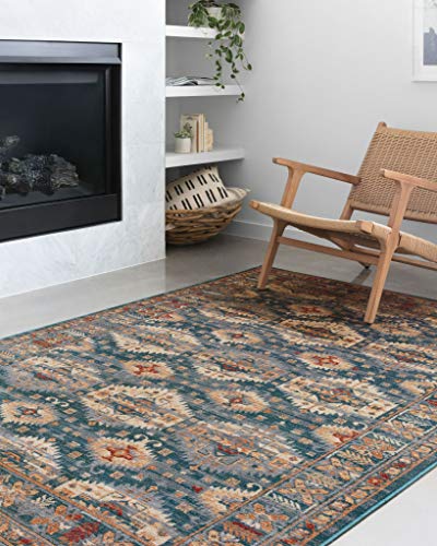 Loloi II Isadora Collection ISA-06 Lagoon/Multi, Transitional 8'-0" x 10'-0" Area Rug