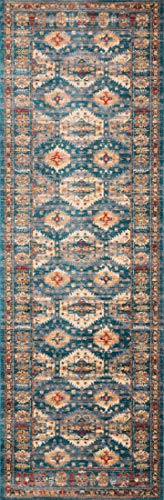 Loloi II Isadora Collection ISA-06 Lagoon/Multi, Transitional 8'-0" x 10'-0" Area Rug