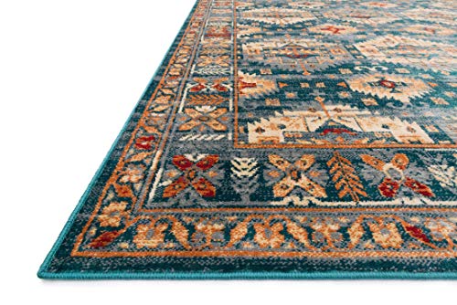 Loloi II Isadora Collection ISA-06 Lagoon/Multi, Transitional 8'-0" x 10'-0" Area Rug