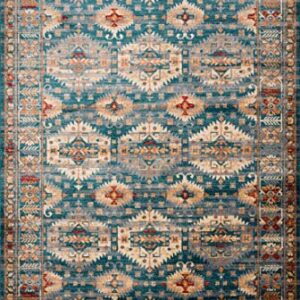 Loloi II Isadora Collection ISA-06 Lagoon/Multi, Transitional 8'-0" x 10'-0" Area Rug