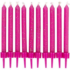 wilton birthday glitter candles – pink (set of 10)