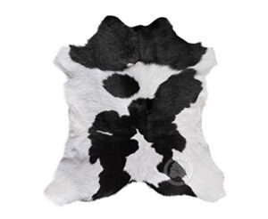 genuine calfskin black and white calfskin calf hide cow skin cowhide rug leather area rug 3 x 3 ft.