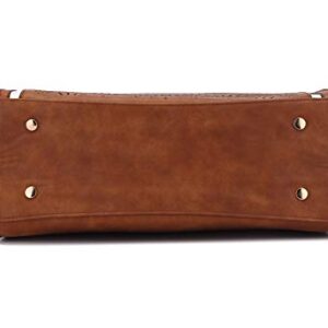 MKF Shoulder Bag for Women – PU Leather Crossbody Tote Handbag Purse – Lady Fashion Top Handle Satchel Pocketbook Sheila Beige