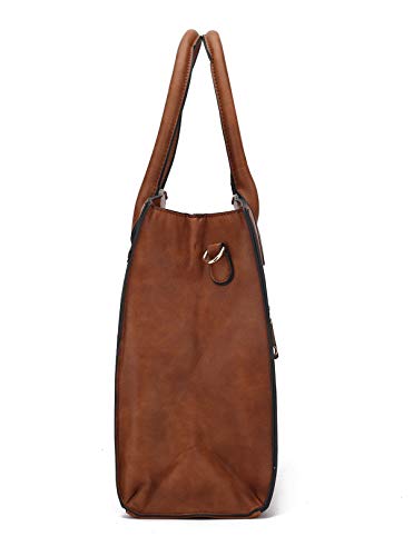 MKF Shoulder Bag for Women – PU Leather Crossbody Tote Handbag Purse – Lady Fashion Top Handle Satchel Pocketbook Sheila Beige