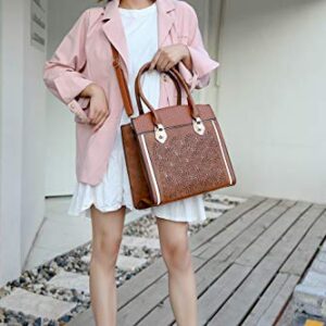 MKF Shoulder Bag for Women – PU Leather Crossbody Tote Handbag Purse – Lady Fashion Top Handle Satchel Pocketbook Sheila Beige
