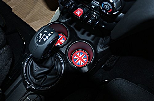 VCiiC (2 73mm Red Union Jack UK Flag Style Soft Silicone Cup Holder Coasters for Mini Cooper R55 R56 R57 R58 R59 Front Cup Holders