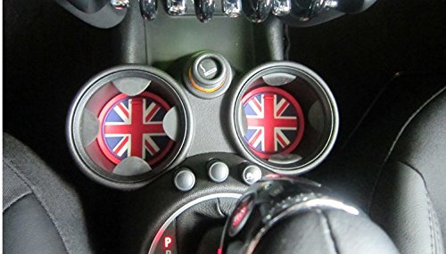 VCiiC (2 73mm Red Union Jack UK Flag Style Soft Silicone Cup Holder Coasters for Mini Cooper R55 R56 R57 R58 R59 Front Cup Holders