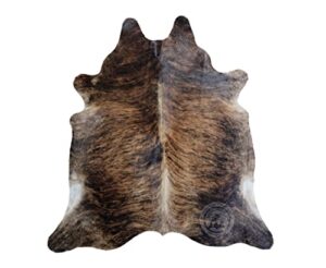 genuine dark brindle cowhide rug 6 x 7-8 ft. 180 x 240 cm