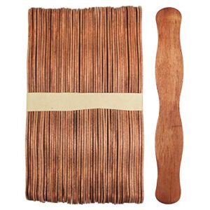 100 sticks – wavy 8 inch jumbo wood fan handles wedding fan sticks (brown)