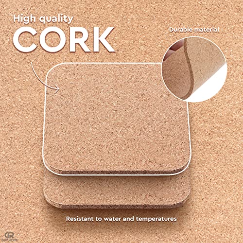 30Pcs Cork Coasters for Drinks Absorbent - Coasters Cork Drink Coasters Set Cork Coasters with Holder - Coaster Set Absorbent Coaster Craft - Drink Coaster Ideal for Café, Kitchen Table, Coffee Table