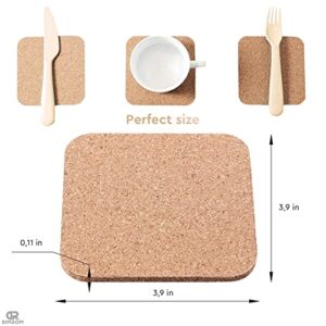 30Pcs Cork Coasters for Drinks Absorbent - Coasters Cork Drink Coasters Set Cork Coasters with Holder - Coaster Set Absorbent Coaster Craft - Drink Coaster Ideal for Café, Kitchen Table, Coffee Table