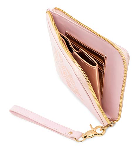 ban.do Getaway Travel Clutch Wristlet, Pink Passport and Card/ID Holder with Removable Wrist Strap, I'm Outta Here