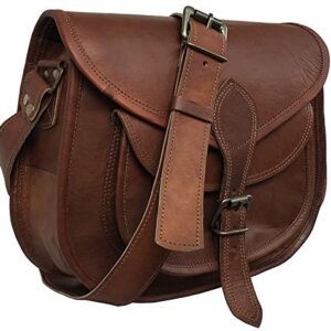 Leather Purse Women Shoulder Bag Crossbody Satchel Ladies Tote, Brown, Size 14.0