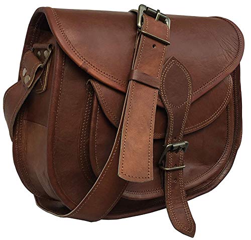 Leather Purse Women Shoulder Bag Crossbody Satchel Ladies Tote, Brown, Size 14.0