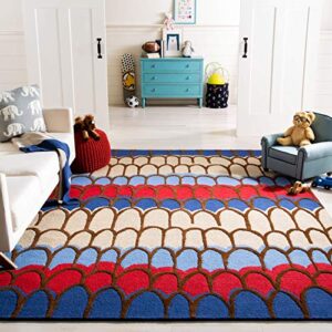 safavieh kids collection 8′ x 10′ blue/multi sfk353a handmade wool area rug