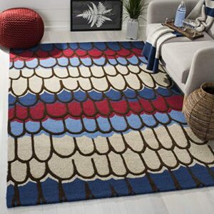 SAFAVIEH Kids Collection 8' x 10' Blue/Multi SFK353A Handmade Wool Area Rug