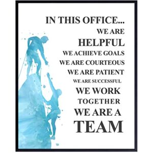 Motivational Office Decor, Inspirational Quote – 8x10 Teamwork Poster for HR, Team Leader, Manager, Boss, Entrepreneur - Leadership Wall Art Decoration – Unframed Picture