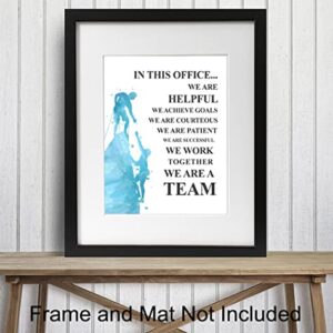 Motivational Office Decor, Inspirational Quote – 8x10 Teamwork Poster for HR, Team Leader, Manager, Boss, Entrepreneur - Leadership Wall Art Decoration – Unframed Picture