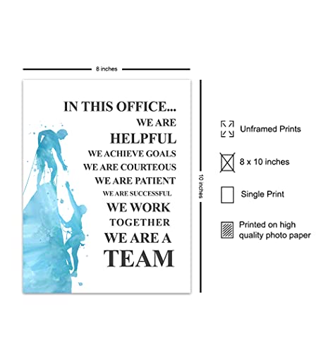 Motivational Office Decor, Inspirational Quote – 8x10 Teamwork Poster for HR, Team Leader, Manager, Boss, Entrepreneur - Leadership Wall Art Decoration – Unframed Picture