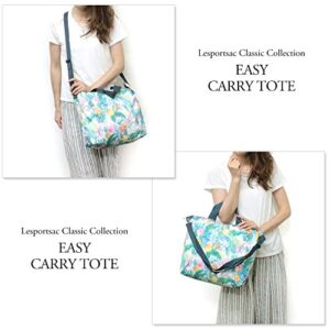 LeSportsac Lauren Roth Uluwehi HAWAII EXCLUSIVE Easy Carry Tote Crossbody + Top Handle Handbag, Style 2431/Color K605, Vibrant Tropical Flowers & Pineapples, Lauren Roth Signature Printed on Pattern