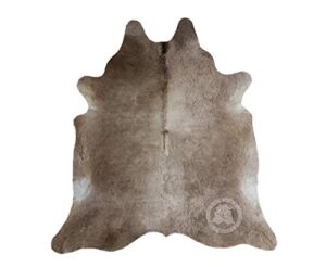genuine taupe grey cowhide rug 6 x 6-7 ft. 180 x 220 cm