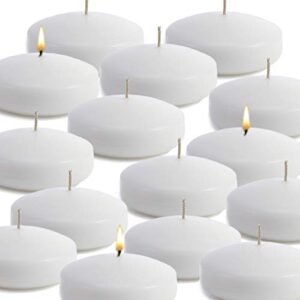 candlenscent unscented floating candles | large 3 inch – fits in 3 inch vase and above | white| floats on water | made in usa (pack of 36)
