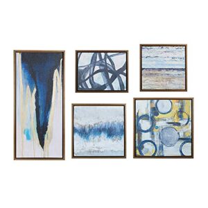 madison park wall art living room décor – galary canvas home accent modern dining bathroom decoration, ready to hang painting for bedroom, multi-sizes, blue bliss 5 piece