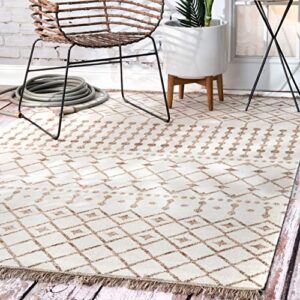 nuloom rosalie trellis indoor/outdoor area rug, 8′ x 10′, beige